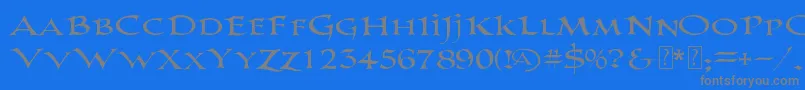 PrColumbanDemo Font – Gray Fonts on Blue Background