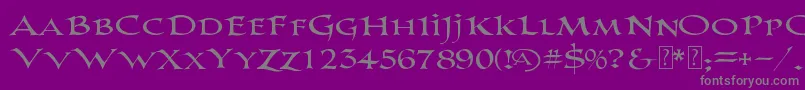 Fonte PrColumbanDemo – fontes cinzas em um fundo violeta