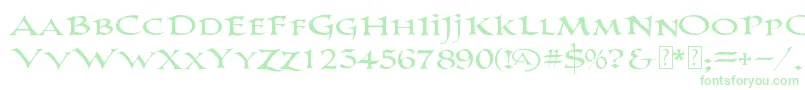 PrColumbanDemo Font – Green Fonts on White Background