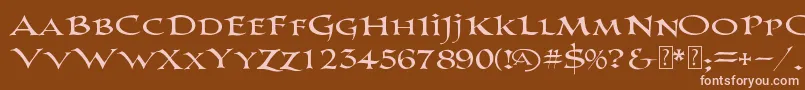 Weitere Informationen zur PrColumbanDemo-Schriftart PrColumbanDemo-Schriftart – Rosa Schriften auf braunem Hintergrund