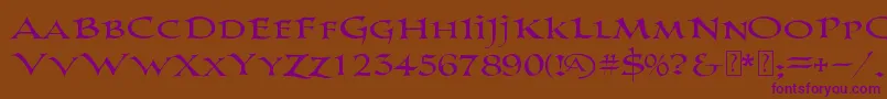 PrColumbanDemo Font – Purple Fonts on Brown Background