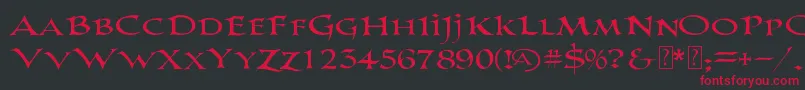 PrColumbanDemo Font – Red Fonts on Black Background
