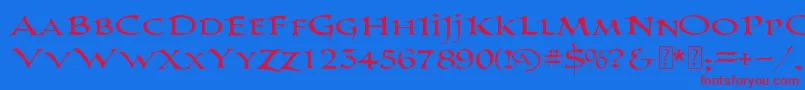 PrColumbanDemo Font – Red Fonts on Blue Background