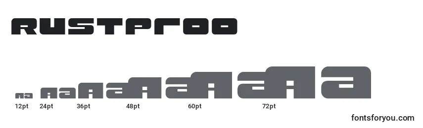 Размеры шрифта Rustproo