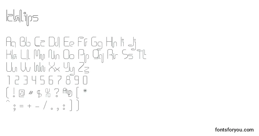 Czcionka Icklips – alfabet, cyfry, specjalne znaki