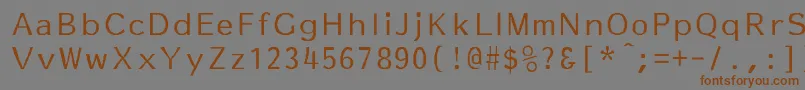 Saiba mais sobre a fonte EssayNormal Fonte EssayNormal – fontes marrons em um fundo cinza