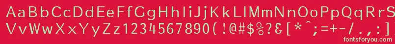 フォントEssayNormal – 赤い背景に緑の文字