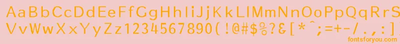 フォントEssayNormal – オレンジの文字がピンクの背景にあります。