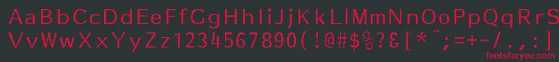 EssayNormal Font – Red Fonts on Black Background
