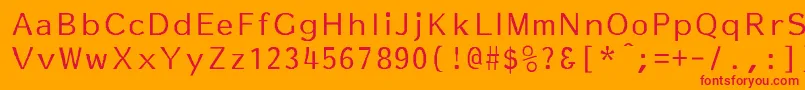 EssayNormal Font – Red Fonts on Orange Background