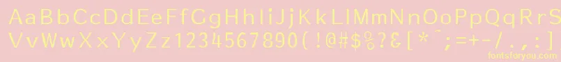 EssayNormal-Schriftart – Gelbe Schriften auf rosa Hintergrund