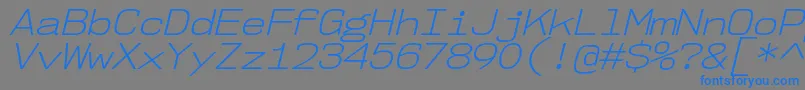 Nk57MonospaceSeLtIt-Schriftart – Blaue Schriften auf grauem Hintergrund