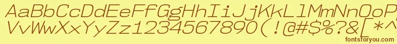 Шрифт Nk57MonospaceSeLtIt – коричневые шрифты на жёлтом фоне