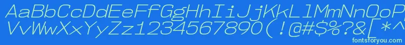 Police Nk57MonospaceSeLtIt – polices vertes sur fond bleu