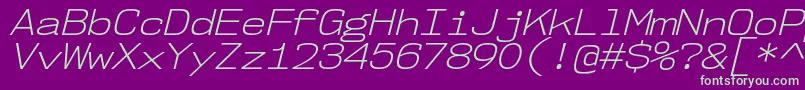 Nk57MonospaceSeLtIt Font – Green Fonts on Purple Background