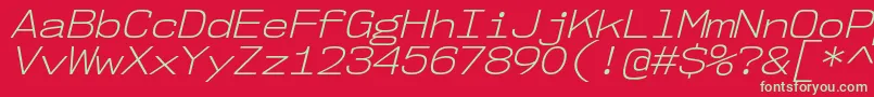 Nk57MonospaceSeLtIt Font – Green Fonts on Red Background