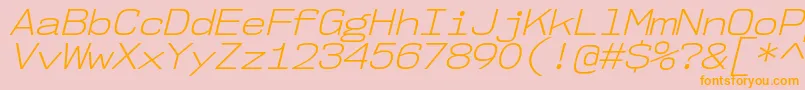 Weitere Informationen zur Nk57MonospaceSeLtIt-Schriftart Nk57MonospaceSeLtIt-Schriftart – Orangefarbene Schriften auf rosa Hintergrund