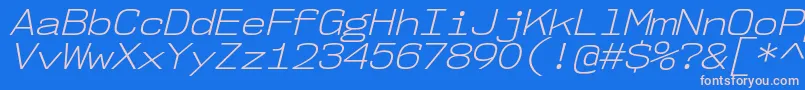 Nk57MonospaceSeLtIt Font – Pink Fonts on Blue Background