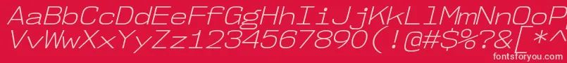 Nk57MonospaceSeLtIt Font – Pink Fonts on Red Background