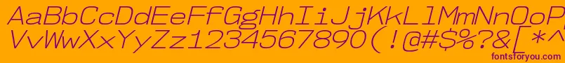 Nk57MonospaceSeLtIt Font – Purple Fonts on Orange Background