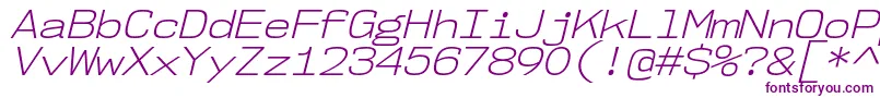 フォントNk57MonospaceSeLtIt – 紫色のフォント
