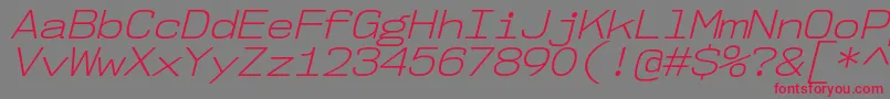 Fonte Nk57MonospaceSeLtIt – fontes vermelhas em um fundo cinza