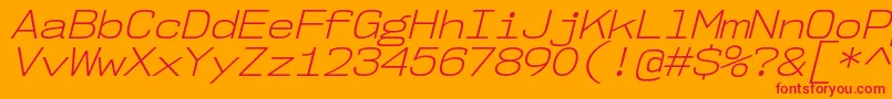 Nk57MonospaceSeLtIt Font – Red Fonts on Orange Background