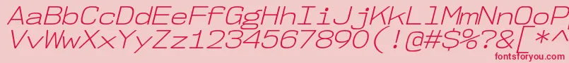 Nk57MonospaceSeLtIt Font – Red Fonts on Pink Background