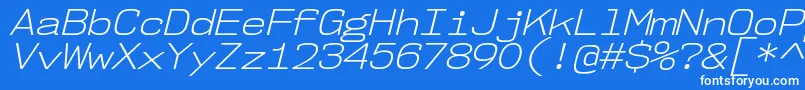 Nk57MonospaceSeLtIt Font – White Fonts on Blue Background