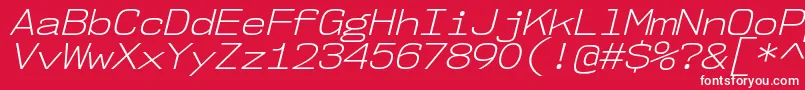 Nk57MonospaceSeLtIt Font – White Fonts on Red Background