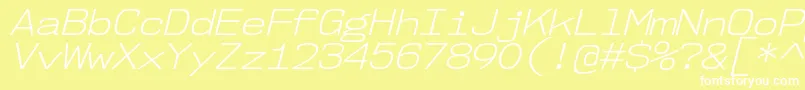 Nk57MonospaceSeLtIt Font – White Fonts on Yellow Background