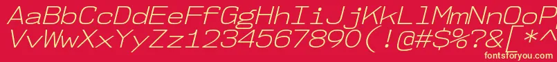 Nk57MonospaceSeLtIt Font – Yellow Fonts on Red Background