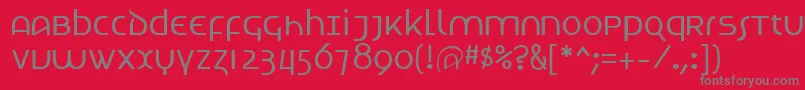 フォントTechno – 赤い背景に灰色の文字