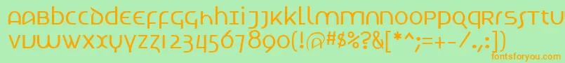 Techno Font – Orange Fonts on Green Background