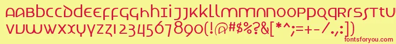 Techno Font – Red Fonts on Yellow Background