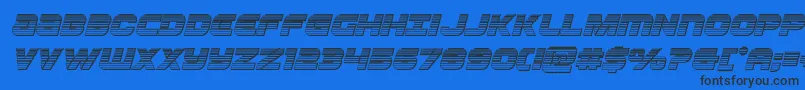 Ozdachromeital Font – Black Fonts on Blue Background
