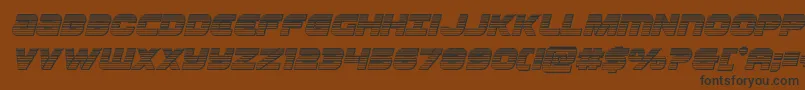 Ozdachromeital-fontti – mustat fontit ruskealla taustalla