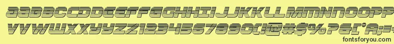 フォントOzdachromeital – 黒い文字の黄色い背景