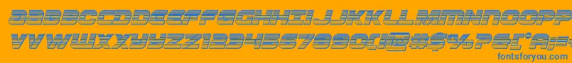 Ozdachromeital Font – Blue Fonts on Orange Background