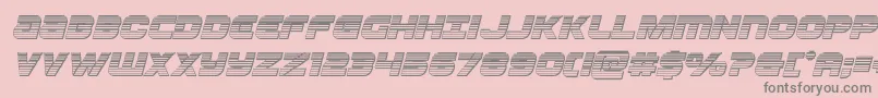 Ozdachromeital-fontti – harmaat kirjasimet vaaleanpunaisella taustalla