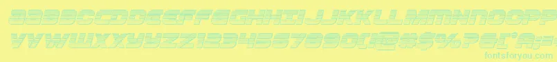 Ozdachromeital Font – Green Fonts on Yellow Background