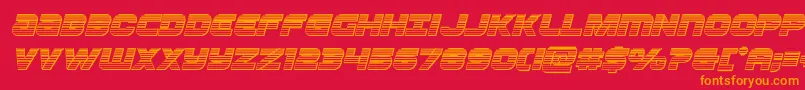 Ozdachromeital Font – Orange Fonts on Red Background