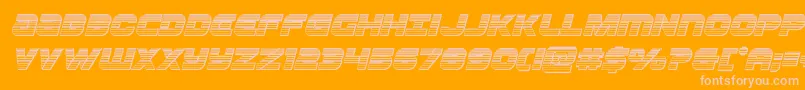 Ozdachromeital-Schriftart – Rosa Schriften auf orangefarbenem Hintergrund