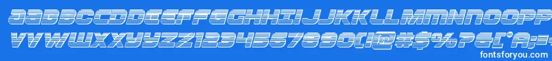 Ozdachromeital Font – White Fonts on Blue Background