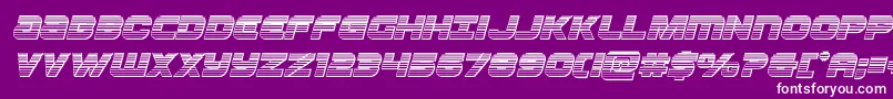 Ozdachromeital-Schriftart – Weiße Schriften auf violettem Hintergrund