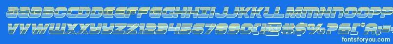 Ozdachromeital Font – Yellow Fonts on Blue Background