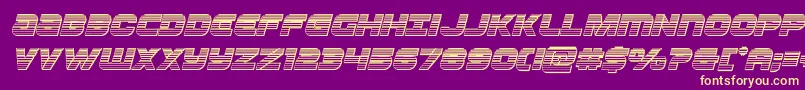 Ozdachromeital Font – Yellow Fonts on Purple Background