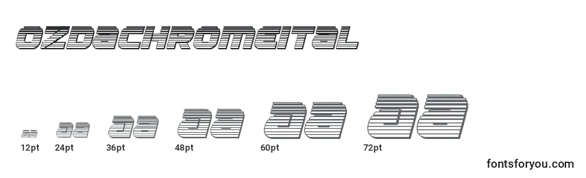 Ozdachromeital Font Sizes