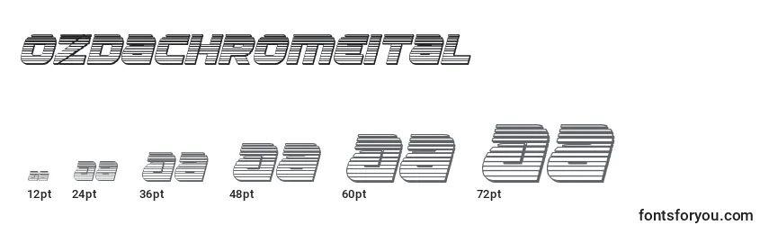 Размеры шрифта Ozdachromeital