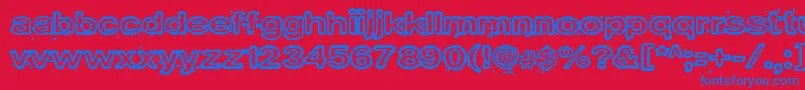 Laboratoriokoira Font – Blue Fonts on Red Background